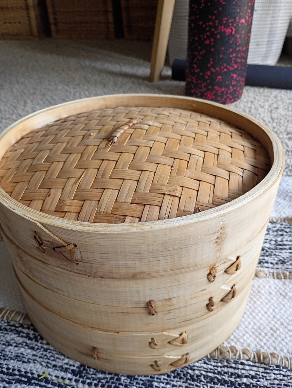 Natural Bamboo Steamer Basket - Cream Bamboo 2 Tier